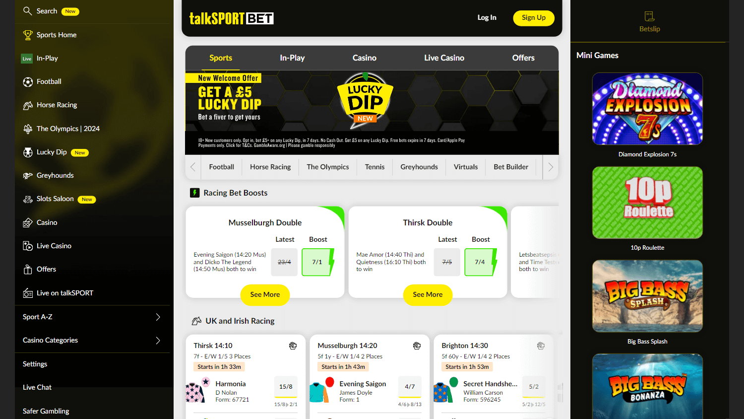 talkSPORT BET Casino Desktop screenshot